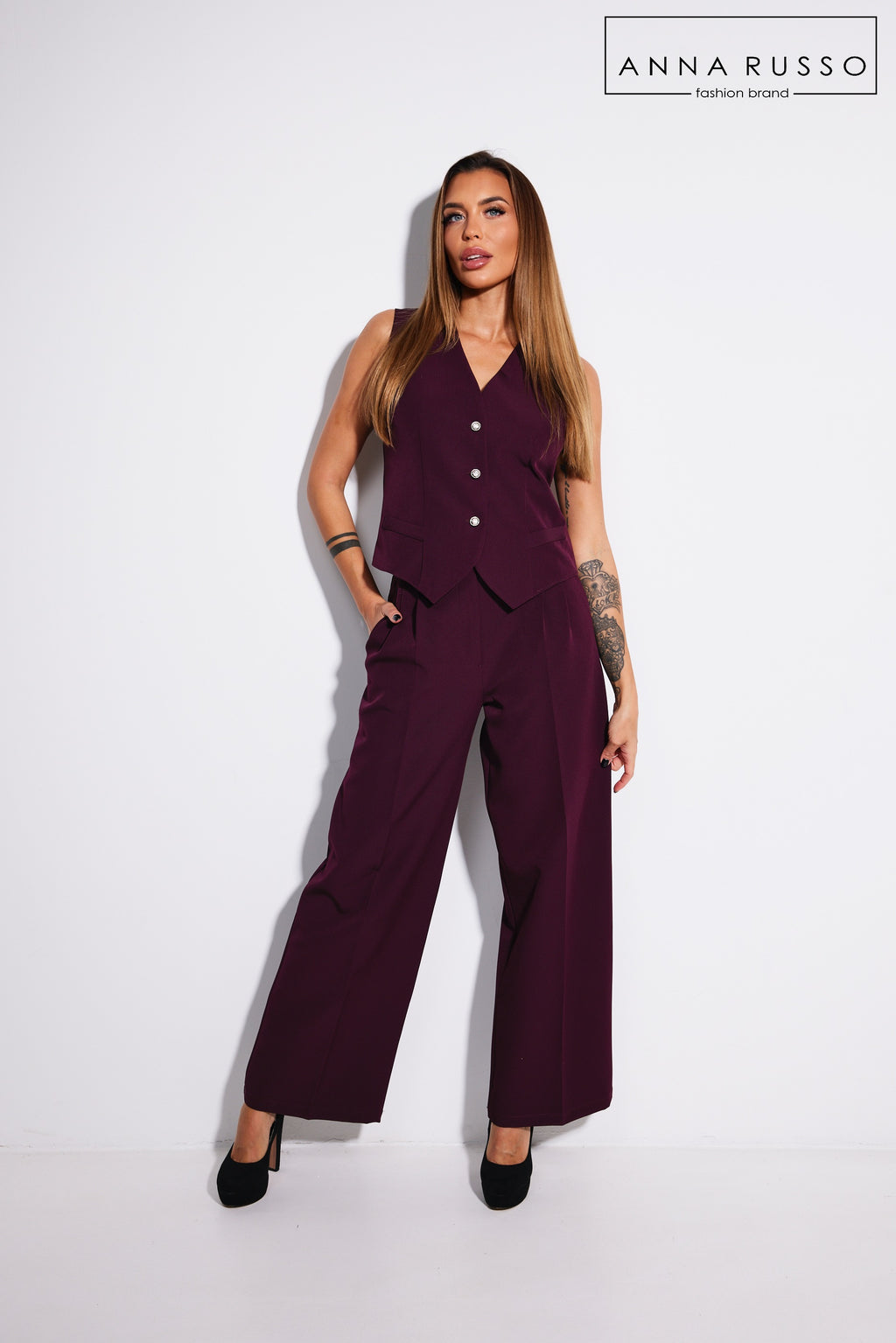 ROMA burgundi mellény