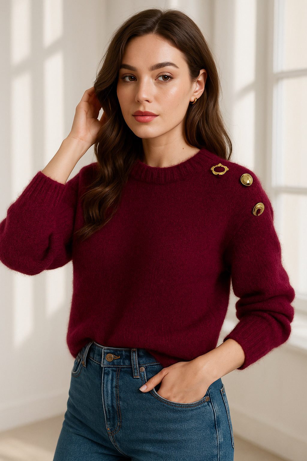 OPHELIA burgundi pulóver