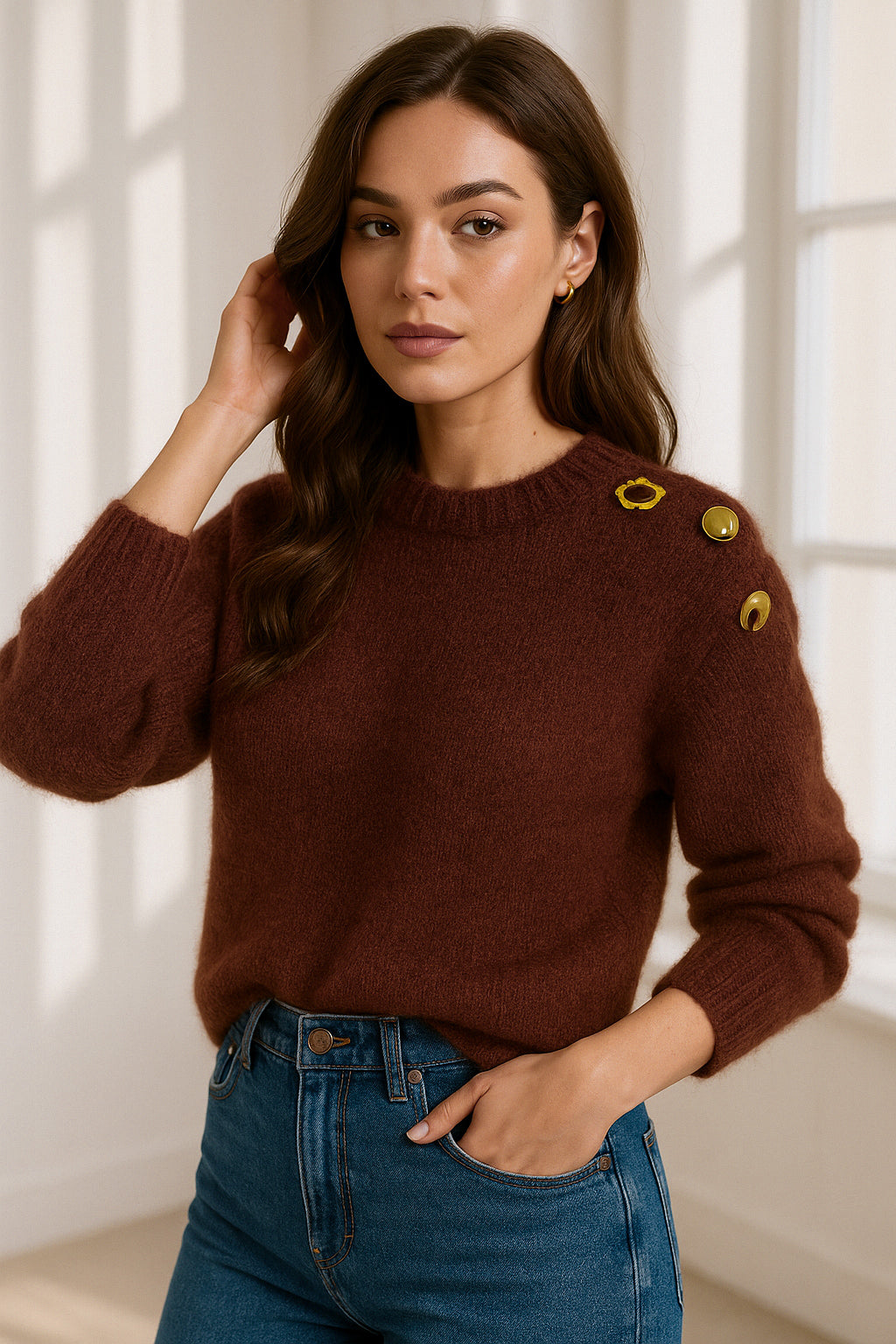 OPHELIA barna pulóver